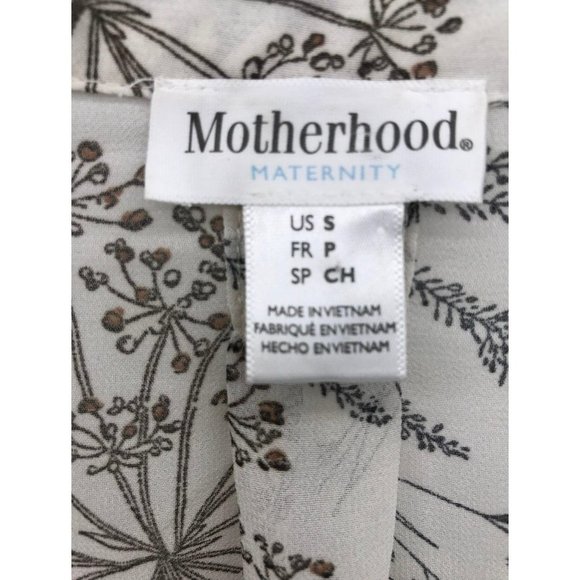Motherhood Maternity Sheer Floral Top Roll Tab Sleeve Ivory Cream Small - Picture 4 of 6